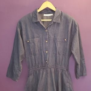 Vintage Denim Dress w/ Buttons & Pockets